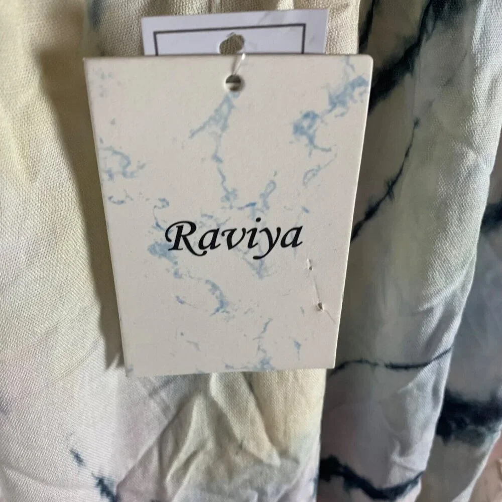 Raviya Women's Tie-Dye Print V-Neck Swim Cover-Up Short Dress Multi Size M NWT‎